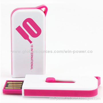 Slide USB Flash Drive for Promotions, Plug-and-play Function, Data Pre-load Service Available